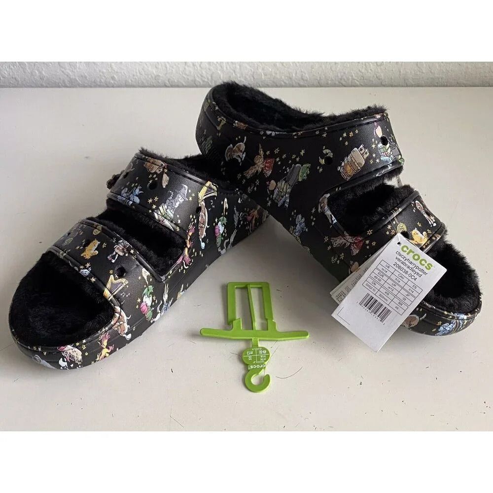 Vera Bradley Crocs Sandals Wizarding World Harry Potter Fur Lined Slides Men 14